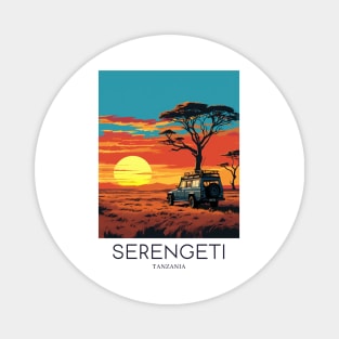 A Pop Art Travel Print of the Serengeti National Park - Tanzania Magnet